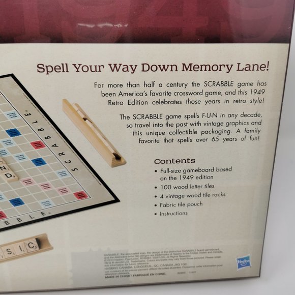 Hasbro Retro Series Scrabble Crossword Game - Picture 3 of 4